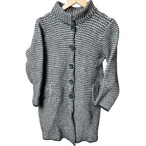 Cocogio Made In Italy Large Long Cardigan Sweater Button-Up Sweater Italy Gray
